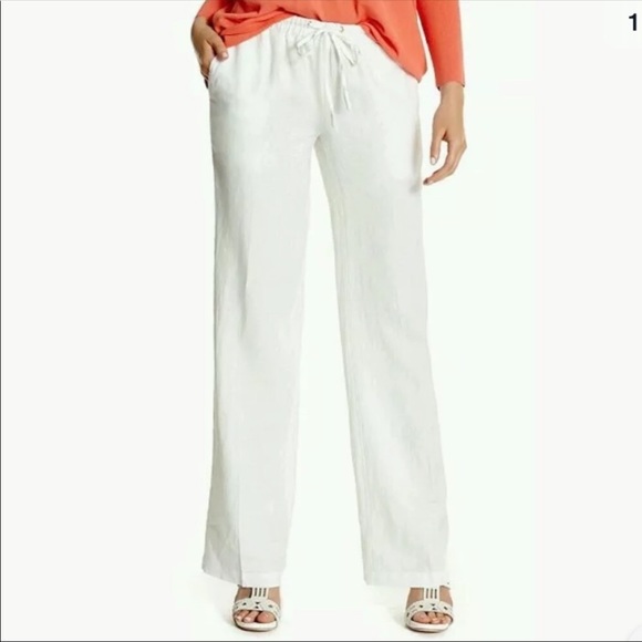 New Guess Marciano Trista Linen Wide Leg palazzo Pants Taupe S - Picture 8 of 8